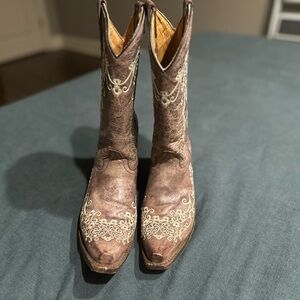 CORRAL WOMEN'S CRATER WITH BONE EMBROIDERY WESTERN BOOTS - SNIP TOE